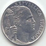 () Монета Италия 1946 год 5  ""   Алюминий  UNC