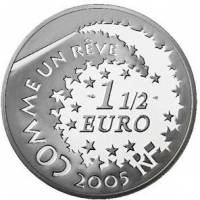 () Монета Франция 2005 год 1 1/2 евро ""   PROOF
