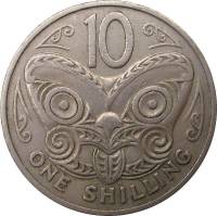 (№1967km35) Монета Новая Зеландия 1967 год 10 Cents (1 Шиллинг)