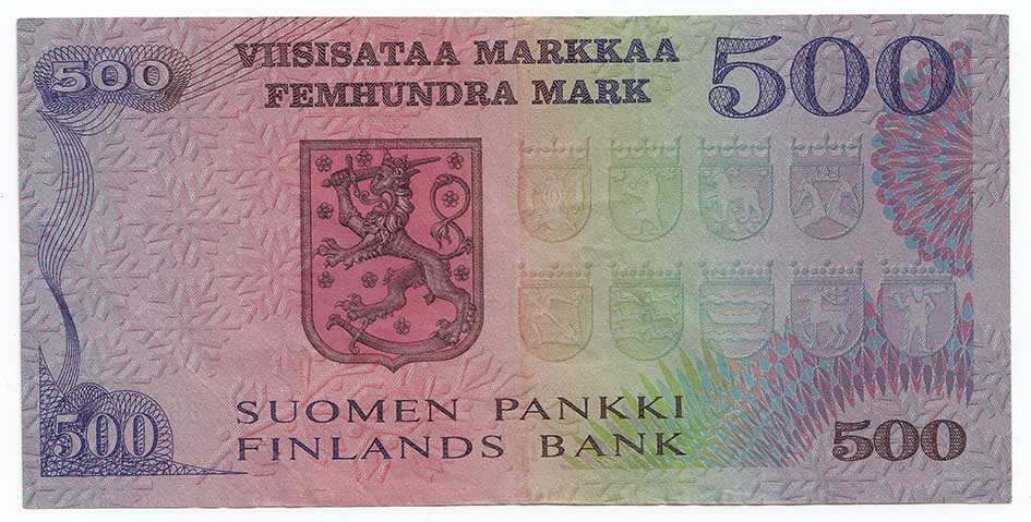 (1975) Банкнота Финляндия 1975 год 500 марок &quot;Урхо Калева Кекконен&quot; Alenius - Makinen  XF