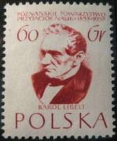 (1957-042) Марка Польша "Кароль Либельт" , III O