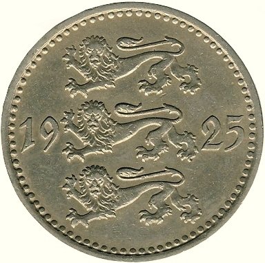 (1925) Монета Эстония 1925 год 10 марок   Медь-Никель  VF