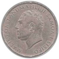 1967 Монета Самоа 50 сене Малиетоа Танумафили II Сусуга  Медь-Никель  XF