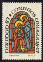 (№1987-1774) Марка Уругвай 1987 год "Рождество 03987", Гашеная