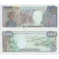 (,) Банкнота Руанда 1988 год 5 000 франков "Девушка с корзиной"   UNC
