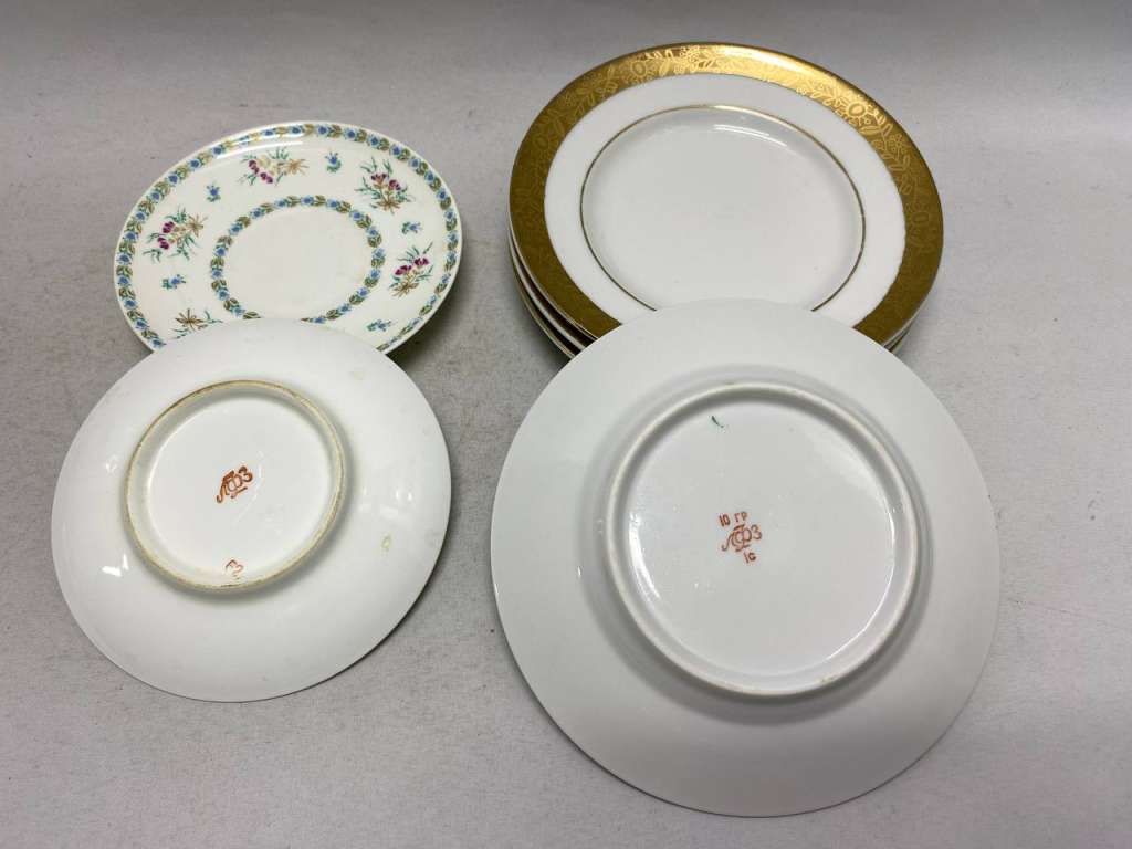 Блюдца чайные ЛФЗ 6 шт, два дизайна