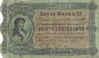 (№1875P-S301) Банкнота Уругвай 1875 год "20 Centeacute;simos"