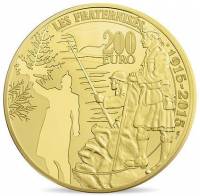 (№2015) Монета Франция 2015 год 200 Euro (Рождественское перемирие)