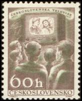 (1957-048) Марка Чехословакия "Телевизор"    3 года Чехословацкому телевидению II Θ