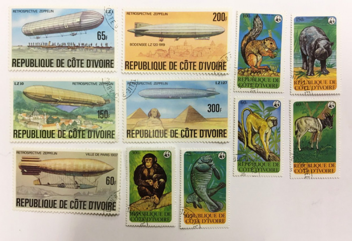 (--) Набор марок Кот-д’Ивуар &quot;11 шт.&quot;  Гашёные  , III Θ