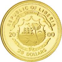() Монета Либерия 2000 год 25  ""    AU