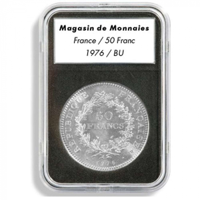 Капсула для монет из прозрачного стекла с чёрной вставкой EVERSLAB (ЭверСлаб) 15 мм Leuchtturm