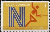 (1972-051) Марка Куба "Фехтование"    Летние Олимпийские игры 1972, Мюнхен III O