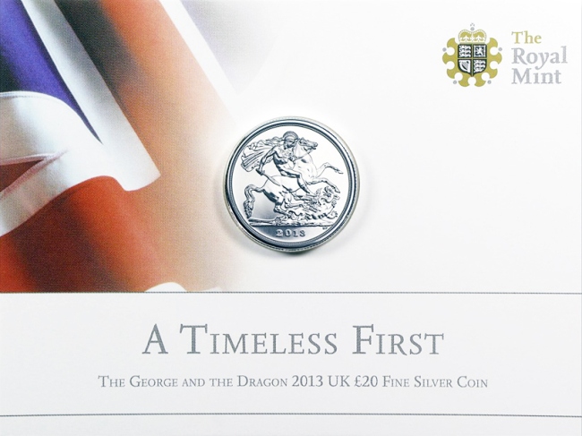 (2013) Монета Великобритания 2013 год 20 фунтов &quot;Святой Георгий&quot;  Серебро Ag 999  Буклет