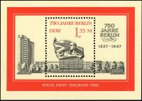(1987-074) Блок Германия (ГДР) "Памятник Тельману"    Мемориалы III O