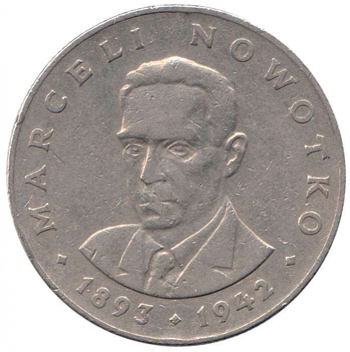 (1976) Монета Польша 1976 год 20 злотых &quot;Марцелий Новотко&quot;  Медь-Никель  XF