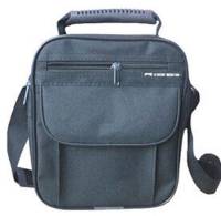 Сумка мужская с ремнем и ручкой "Rise" М-1085, Ткань, 2 отделения + 1 карман, Черная