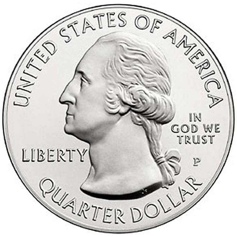 (023p) Монета США 2014 год 25 центов &quot;Арчес&quot;  Медь-Никель  UNC