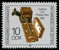 (1989-008) Марка Германия (ГДР) "Филипп Рейс (1861)"    Исторические телефоны II Θ