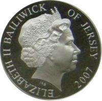 () Монета Остров Джерси 2007 год 5 фунтов ""   UNC