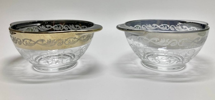 Салатники, стекло с гравировкой, 2 шт