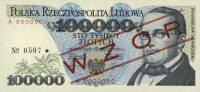 (1990) Банкнота Польша 1990 год 100 000 злотых "Станислав Монюшко"   UNC