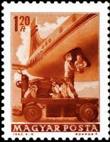(1963-035) Марка Венгрия "Почтовый самолет"    Общественный транспорт (Стандартный выпуск) III Θ