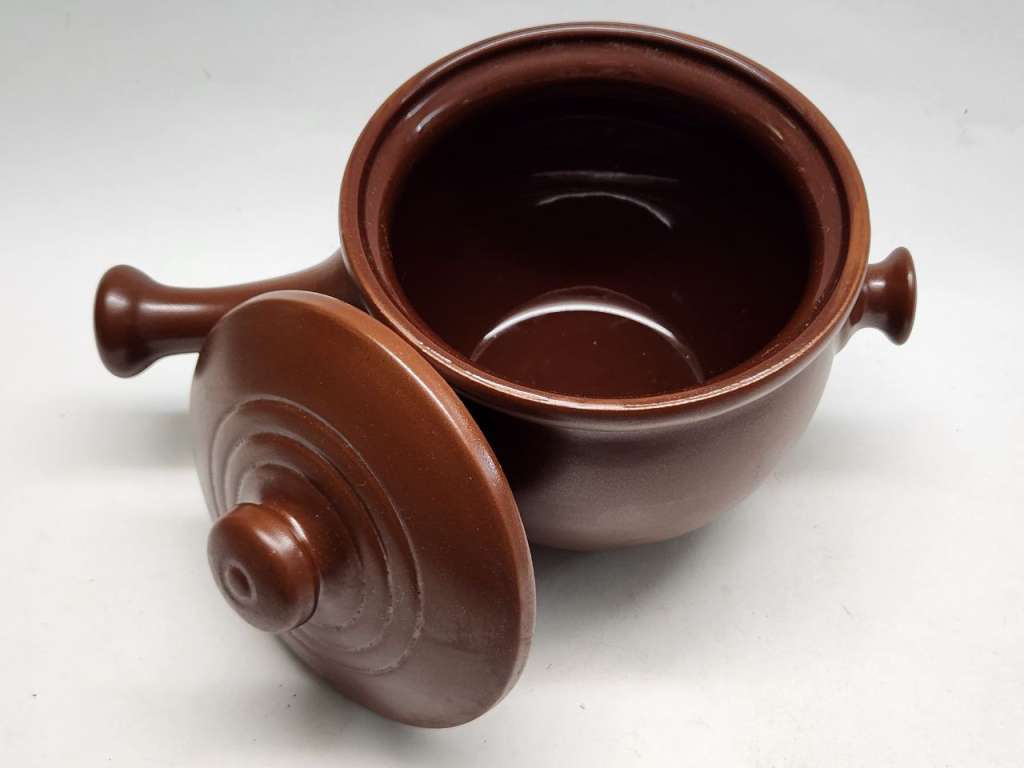 Горшок Ковшик с крышкой керамика новый