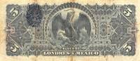 (№1910P-S233e.2) Банкнота Мексика 1910 год "5 Pesos"