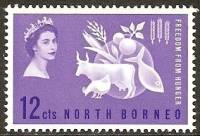 (№1963-329) Марка Северное Борнео 1963 год "Свободу от голода", Гашеная