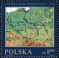 (1982-057) Марка Польша "Карта Польши, Атлас Ромера"    Исторические карты Польши II Θ
