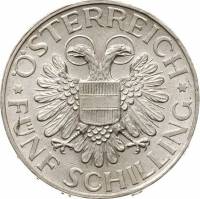 () Монета Австрия 1934 год 5  ""   Биметалл (Серебро - Ниобиум)  UNC
