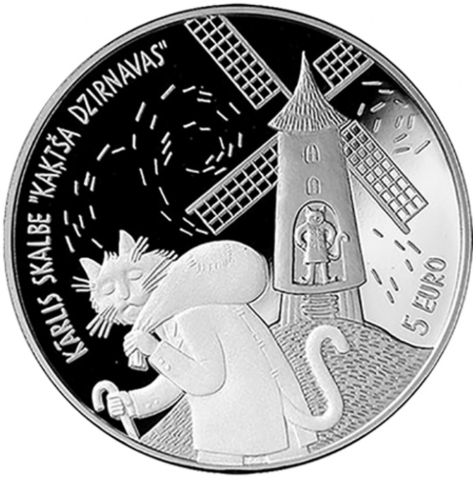 (2019) Монета Латвия 2019 год 5 евро &quot;Кошкина мельница&quot;   PROOF