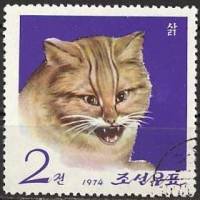 (1974-035) Марка Северная Корея "Бенгальская кошка"   Зоопарк Пхеньяна III Θ