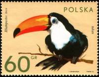 (1972-024) Марка Польша "Тукан"    Животные из зоопарка I Θ