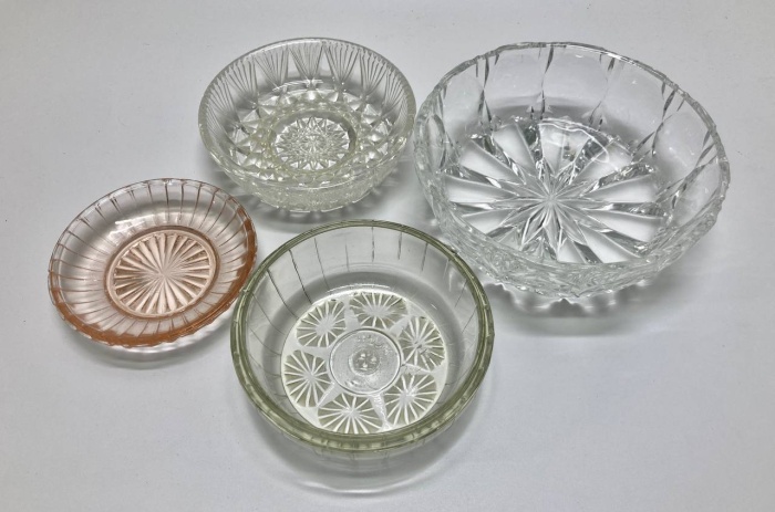 Конфетницы, розетки, стекло, хрусталь, 4 шт