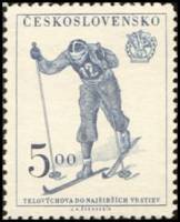 (1951-032) Марка Чехословакия "Лыжи"    9 Сокол конгресс II Θ