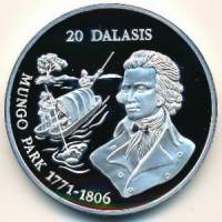 (№1994km39) Монета Гамбия 1994 год 20 Dalasis (Мунго Парк)