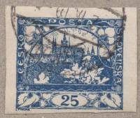 (1918-015) Марка Чехословакия "Собор Св. Николая (Ультрамариновая)"    Градчаны (Стандартный выпуск)