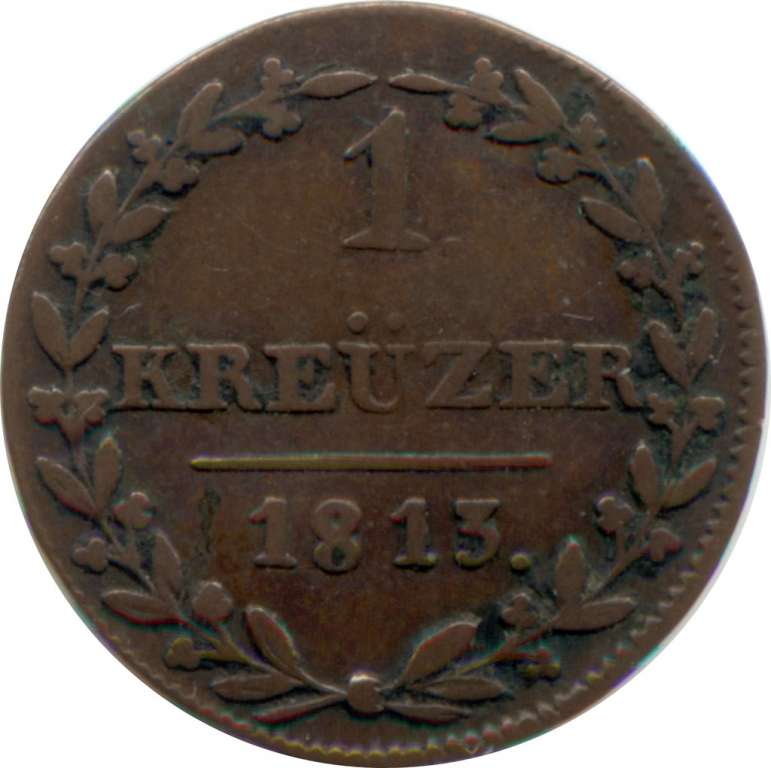 (№1813km10(appenzell)) Монета Швейцария 1813 год 1 Kreuzer