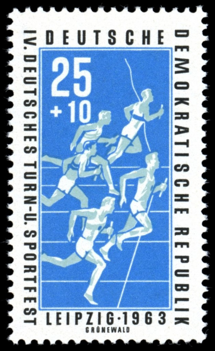 (1963-031) Марка Германия (ГДР) &quot;Бег&quot;    Спортивные соревнования III Θ