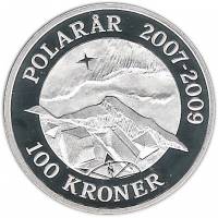 (№2009km933) Монета Дания 2009 год 100 Kroner (Северное Сияние)