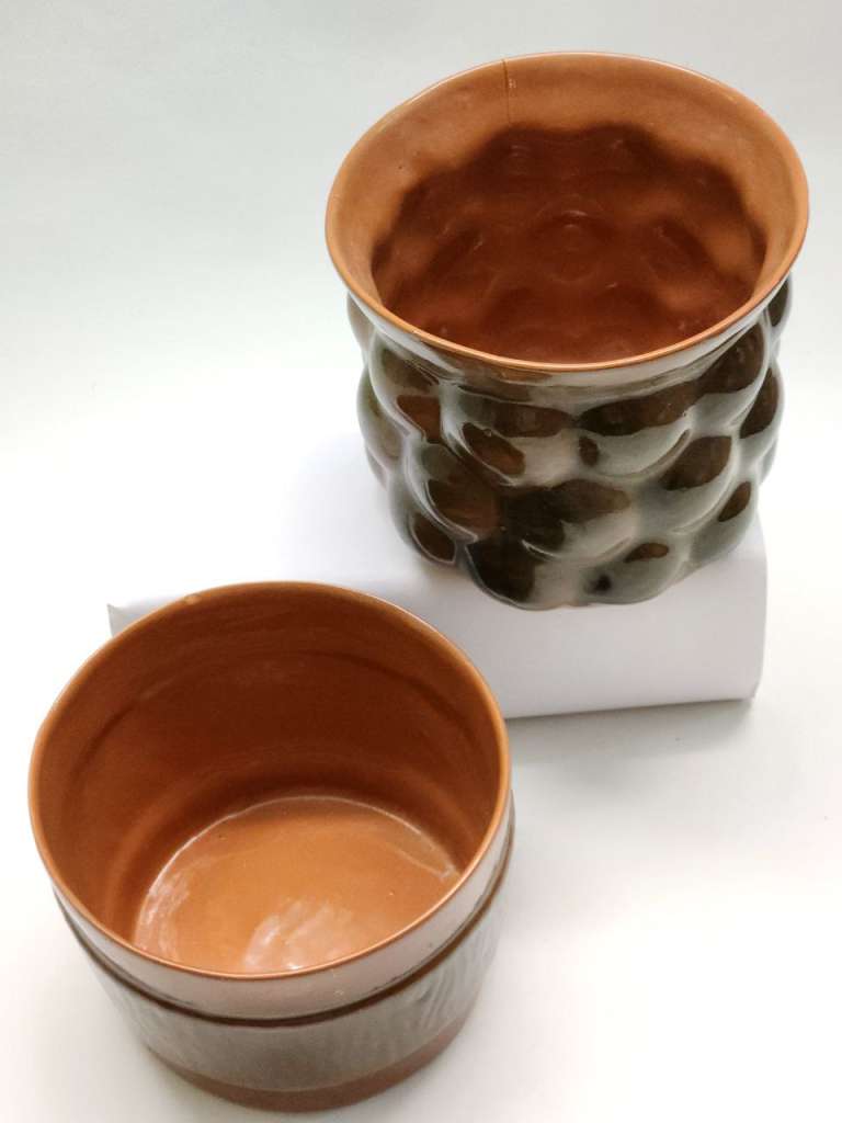 Вазы Кашпо обливная керамика СССР 2 штуки