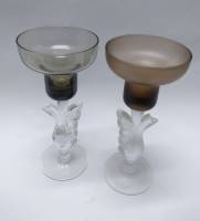 Набор подсвечников "Лебедь" стекло 2 шт (сост. на фото)