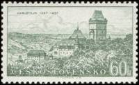 (1957-008) Марка Чехословакия "Замок Карлштейн"    Красота наших городов I Θ