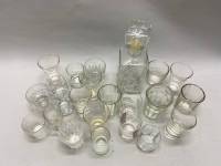 Рюмки 22 шт хрусталь, стекло и графин 19 см