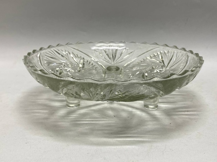 Фруктовница на ножках стекло СССР 21 см