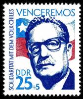 (1973-079) Марка Германия (ГДР) "Сальвадор Альенде "    Солидарность с Чили II Θ