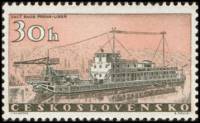 (1960-004) Марка Чехословакия "Речное судно 'Praha Libeň'"   Пароходы II Θ
