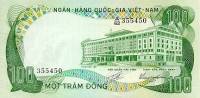(№1972P-31a) Банкнота Вьетнам (Южный) 1972 год "100 Đồng"